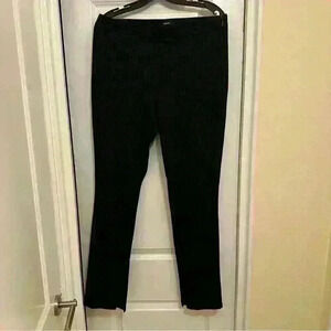 Theory leggings in striped black stretchy fabric with side zippers